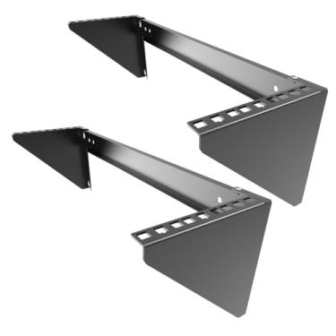 Imagem de JINGCHENGMEI Pacote com 2 suportes de montagem de painel vertical de aço resistente para equipamentos de rede de 48 cm (MFT-HVWRF3U-2PC) (3U2PCS)