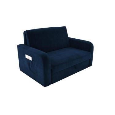Imagem de Sofá Cama com Baú 2 Lugares Daiane Azul Matrix