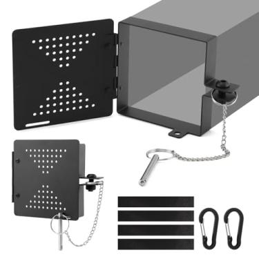 Imagem de QKDS Tampa de extremidade de para-choque para trailer, 2 peças de ferro para trailers, tampa de extremidade de plugue para para-choques quadrados padrão de 10 x 10 cm, orifícios de ventilação para