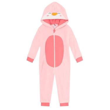 Imagem de Macacão pijama infantil de ursinho Brandili Rosa