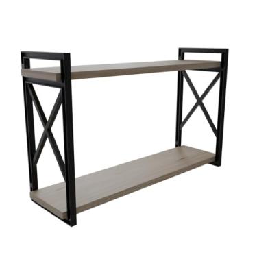 Imagem de Prateleira Industrial Aço Carbono - NÃO ENFERRUJA e NÃO DESCASCA | Suporte Parede Resistente 50kg | Estilo Vintage e Moderno (15x 60cm completa)