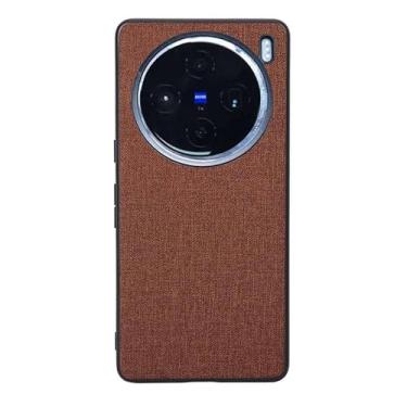 Imagem de Capas Compatível com VIVO X100,Design de padrão de tela,Pproteção completa de 360°,Pplástico macio,Proteção contra queda-Brown