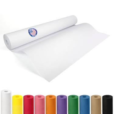 Imagem de IDL Packaging Rolo de papel kraft branco 61 cm x 5,486 cm (55 m) - Rolo de papel branco de qualidade 22,7 kg de espessura para embalagem, mudança, envio e artesanato/artes - Papel de embrulho natural