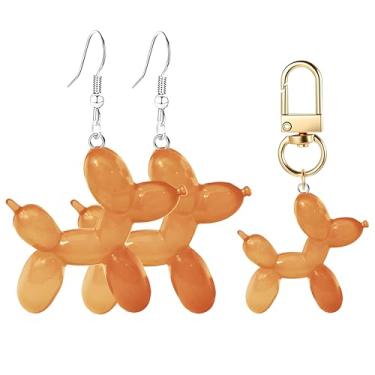 Imagem de 3 peças de brincos femininos com balão de gelatina kawaii, engraçado, chaveiro luminoso, balão brilhante, poodle, filhote, animal, brinco, acessórios para animais de estimação, joias, Medium, Liga de