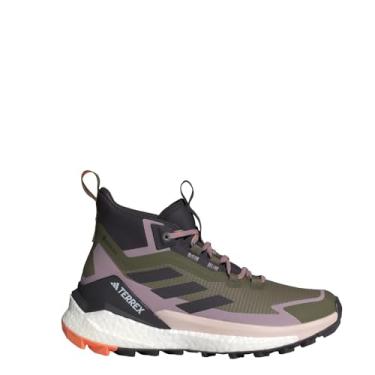 Imagem de adidas Tênis feminino para caminhada Terrex Free Hiker 2 Gore-tex, Olive Strata/Aurora Black/Amber Tint, 35