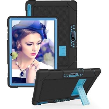 Imagem de Kebiory Capa para Pritom M10 polegadas, capa protetora resistente a impactos para crianças QuntiCO Y10/Voger priorpad X100/Digiland Tablet DL1036/Gateway 10.1 HD Tablet (preto azul)