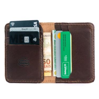 Imagem de Porta Cartão De Couro Legitimo Masculina Slim Pequena - Lucky Store, W