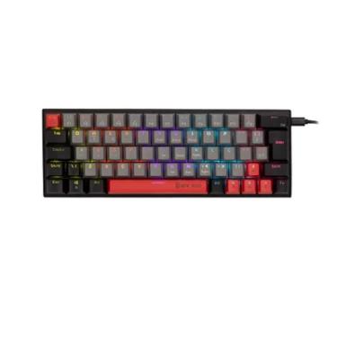 Imagem de Teclado Mecânico Gamer New Hero Titan Mini 60%, Rainbow, Switch Blue, Abnt, Usb, Cinza E Preto