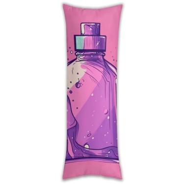 Imagem de Capa de travesseiro com design de garrafa, ultrafina, respirável, longa, 137 x 50 cm, fronha decorativa com zíper oculto, capas de almofada para sofá de quarto