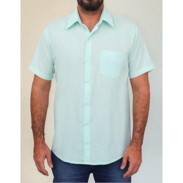 Imagem de Camisa Social Manga Curta Masculina Com Bolso Básica P Ao G4 - Maximus