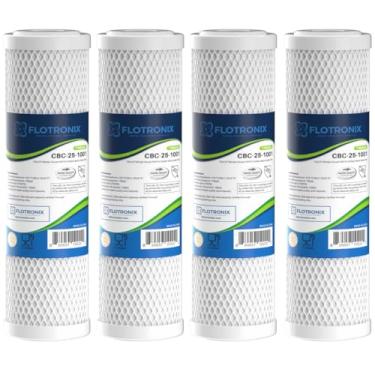 Imagem de Flotronix Cartucho de filtro de água de sedimento de carbono CTO 1 mícron 6.3 cm x 25.4 cm para toda a casa compatível com DuPont WFPFC8002, WFPFC9001, SCWH-5, WHCF-WHWC, WHCF-WHWC, FXWTC, CBC-10
