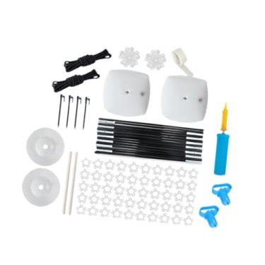 Imagem de IEUDNS Kit de arco de balões reutilizável com suporte e mastro de fibra, fácil de instalar, suporte para guirlanda de balões para reuniões familiares e, Base Redonda Preta