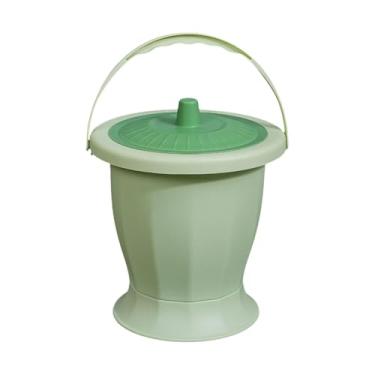 Imagem de OIIBWQ Penico, Mictório com Tampa E Alça, Mictório de Cabeceira, Vaso Sanitário Portátil, Mictório Noturno para Crianças, Uso Doméstico, Verde com anel