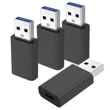 Imagem de Pacote com 4 adaptadores USB para USB C, adaptador USB-C fêmea para USB macho, conversor de carregador OTG compatível com Apple Watch Ultra iWatch/iPhone/Pro Max Plus/Airpods/iPad 9 10 Air 5 Mini 6