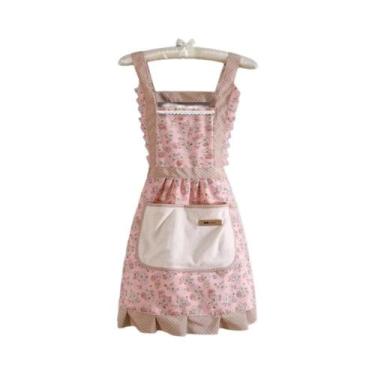 Imagem de Avental De Cozinha Floral Feminino Com Bolso Ajustável Avental De Chef