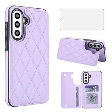 Imagem de Asuwish Capa de telefone para Samsung Galaxy A56 5G capa carteira com protetor de tela de vidro temperado e suporte de cartão de crédito RFID de couro com compartimento para suporte, acessórios