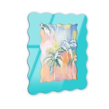 Imagem de Arte de parede costeira Colors of the Tropics - Moldura de parede acrílica curvilínea aqua, 40 x 61 - Arte de parede dimensional escultural - Decoração moderna por NOTORIART