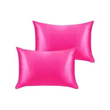 Imagem de Kit 02 Fronhas De Cetim (01 Par) Anti Frizz Macio 50cm x 70cm Com Zípe