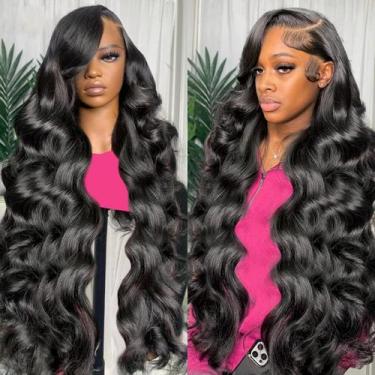 Imagem de Perucas frontais de renda Ghios Body Wave 100% cabelo humano 34 180% d