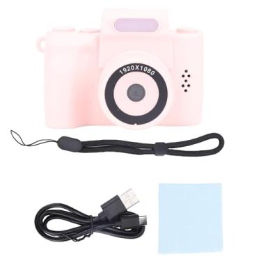 Imagem de ASHATA Mini Câmera de Keychain, Câmera Digital retrô de 1080p, 48MP Minúsculo Portátil Pequeno Gravador de Vídeo Foco Automático Construído Em Filtros, Com Tela HD de 1,3 Polegada, para (Rosa)