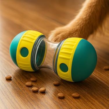 Imagem de Brinquedo Interativo Premium Para Pets, Dispenser De Ração Ou Petiscos, Material Resistente, Não Tóxico, Fácil De Limpar E Estimulante, Marca VARENZIA