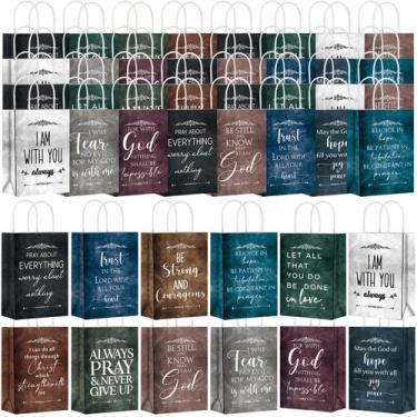 Imagem de Sacos de presente Skyygemm Christian Paper 96 unidades com versículos 