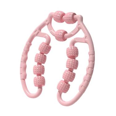 Imagem de Dynwave Rolo de massagem circular para pernas, 11 rodas, exercício, treino de fitness, rolo de massagem muscular para pernas, para braços, esportes internos, Rosa