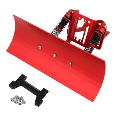 Imagem de Pothyes TRX4M RC Kit de pá de neve/arado de neve de alumínio com amortecedor de óleo para RC 1/18 TRX-4M Crawler Upgrade (vermelho)
