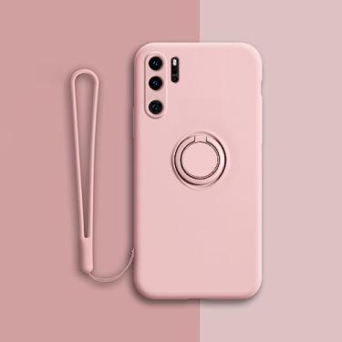 Imagem de Capa magnética de silicone para Huawei P30 P20 Pro P30Pro P20Pro P40 Nova 5T Mate Honor 20 Capa com suporte de anel P 30 A, rosa, para Huawei P20