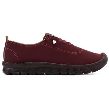 Imagem de Sapatênis Feminino em Nobuck, Sola Flexível, Marrom (Nubuck Bordo, BR, Adulto, Numérico, 37)