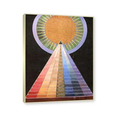 Imagem de Moldura de champanhe. Pôster Hilma Af Klint (retábulo nº 1), reproduções de pinturas famosas, imagem de arte abstrata para sala de estar quarto decoração de casa. 40 x 50 cm - 15,8 x 19,7 pol