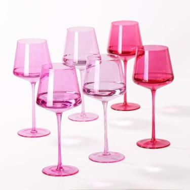 Imagem de SIPBYSOP 6 peças de taças de vinho rosa choque