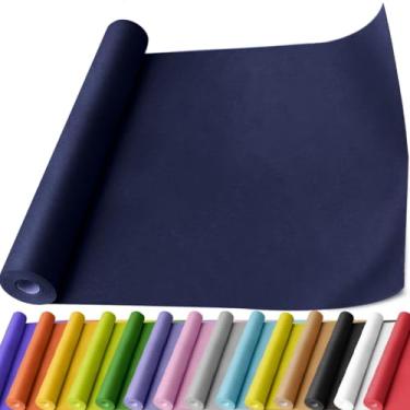 Imagem de PerkHomy Rolo de papel kraft azul marinho 44,5 cm x 1,930 cm (63') para embrulho buquê de flores arte pintura artesanato embalagem envio 80GSM 25 kg (azul marinho, 44,5 cm x 63')