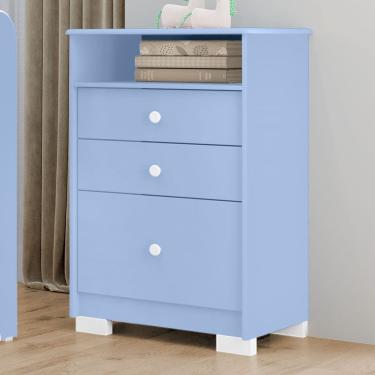 Imagem de Cômoda Infantil Tuboarte Magia 100% MDF 3 Gavetas e kit de Pés