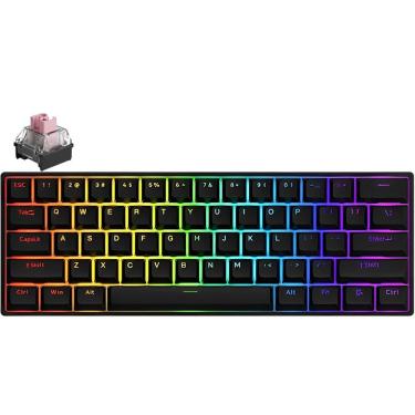 Imagem de Teclado Gamer Mecânico Akko Shine-Through RGB Switch Pink