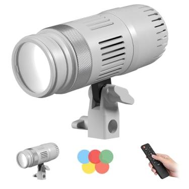 Imagem de JatureClets Refletor de cabelo com controle remoto, luz profissional para melhorar o cabelo, luz de vídeo com foto de LED regulável 6500 K para estúdios de fotografia, YouTube, TikTok, gravação de