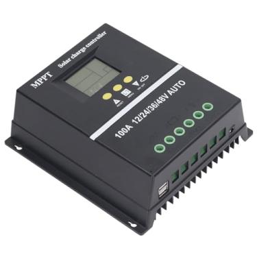 Imagem de lyrlody Controlador de Carga Solar, Controlador de Carga Solar MPPT 100A Com LCD Backlight Dual Portas USB 7 Modos para Gel Inundado LifePO4 Battery