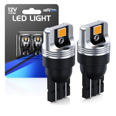 Imagem de Marsauto Lâmpada LED 194 amarela, 168 T10 2825 W5W 3525 Chipset brilhante 9-36V Lâmpada de substituição para luzes de matrícula, luz de mapa cúpula, lâmpadas de cortesia, marcador lateral, caixa de