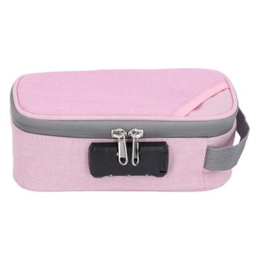 Imagem de Diydeg Saco à prova de odores, recipiente à prova de odores de fibra de carbono ativado com trava de código, organizador e purificador de ar portátil, presentes sem cheiro para casa (Rosa)