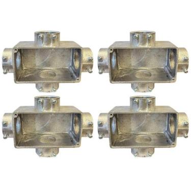 Imagem de 4 Condulete Tipo X Medida 1 1/4 Em Alumínio Sem Rosca Sieg