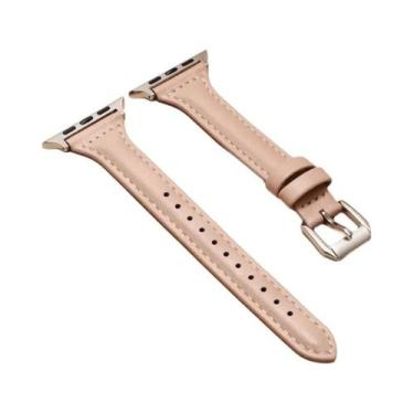Imagem de Pulseira De Couro Slim Para Apple Watch Band 45mm 41 40 44 38 49 46 42