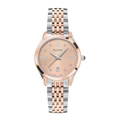 Imagem de Balmain, Lady, Classic R, bicolor (aço e PVD rosa), feito na Suíça, quartzo, rosa, aço inoxidável 316L, B43183145U