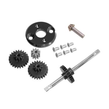 Imagem de Luwecf 1/12 RC Car Upgrade Parts Gearbox Transmission Gear Set Truck Easy To Install Motor Pinhão Gear RC Car Repair Kit For MN98V2, Preto