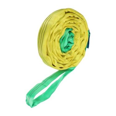 Imagem de PATIKIL Correias de elevação, 1 peça de poliéster de 4,88 m lingas de teia pesada para serviço flexível para os olhos, tiras de levantamento de puxar, suporte de lingas (1,999 kg), verde