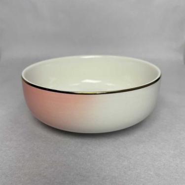 Imagem de Bowl em Porcelana Gaia Rosa c/Borda Dourada Pequeno 14x5cm - Home Desi