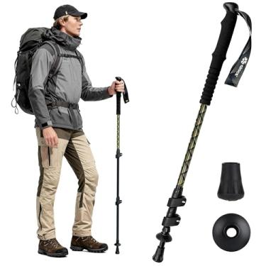 Imagem de Alocs Bengala de caminhada leve – Bastão de caminhada de alumínio 7075 – mastro dobrável para caminhada de trekking com fechaduras e aderência de EVA – Equipamento de mochila para acampamento