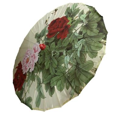 Imagem de Guarda-sol de seda Homozy (83 cm, peônia) – Guarda-chuva de papel chinês/japonês para casamentos e proteção solar pessoal