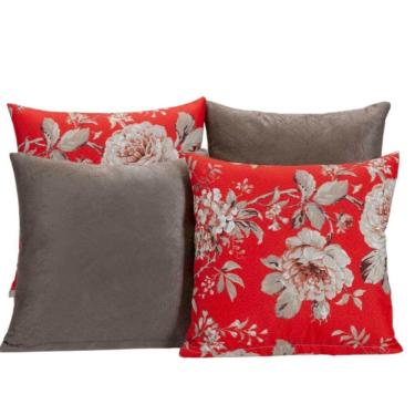 Imagem de Capa Almofada Estampada Jacquard Decorativas com Ziper 4 unidades