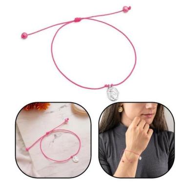 Imagem de Pulseira Nossa Senhora das Graças Fio Fino Rosa Pink - FORNECEDOR 1