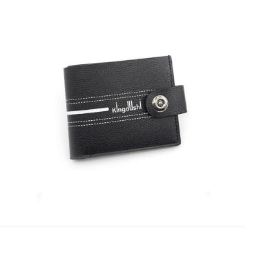 Imagem de Carteira Masculina Fina Super Elegante Couro Sintético Botão